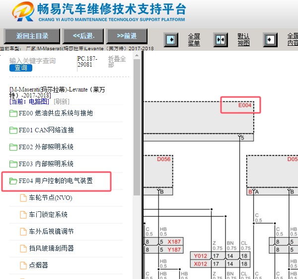 2017-2018年玛莎拉蒂莱万特车身电脑电路图资料