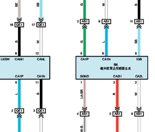 2023年丰田威飒ACC雷达电路图