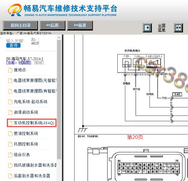 2014年海马S7变速箱电路图资料