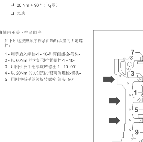 2010年大众CC发动机维修扭矩