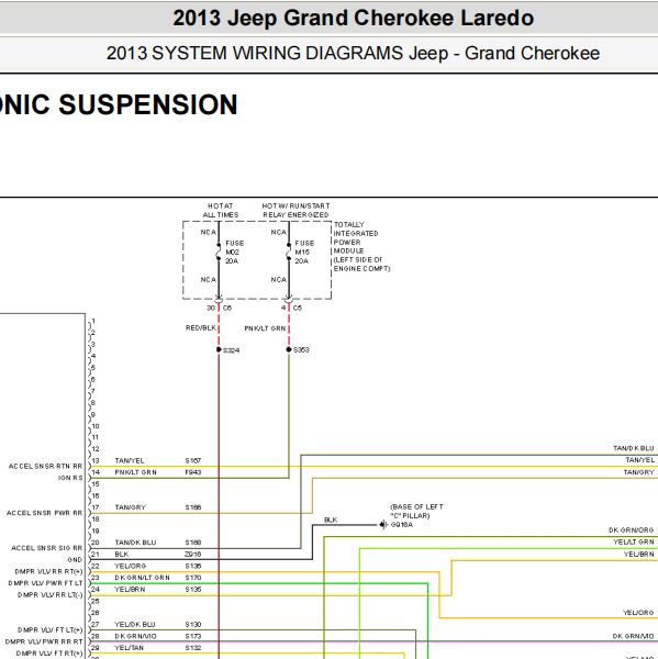 2013年JEEP大切诺基悬架电路图