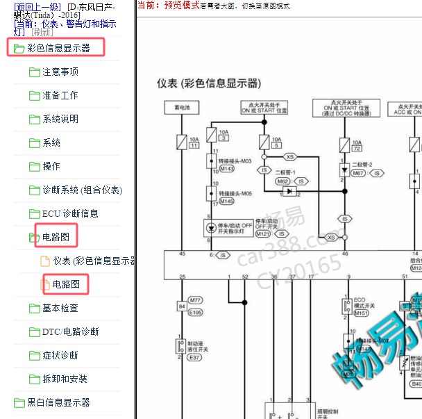 2016年日产骐达仪表电路图