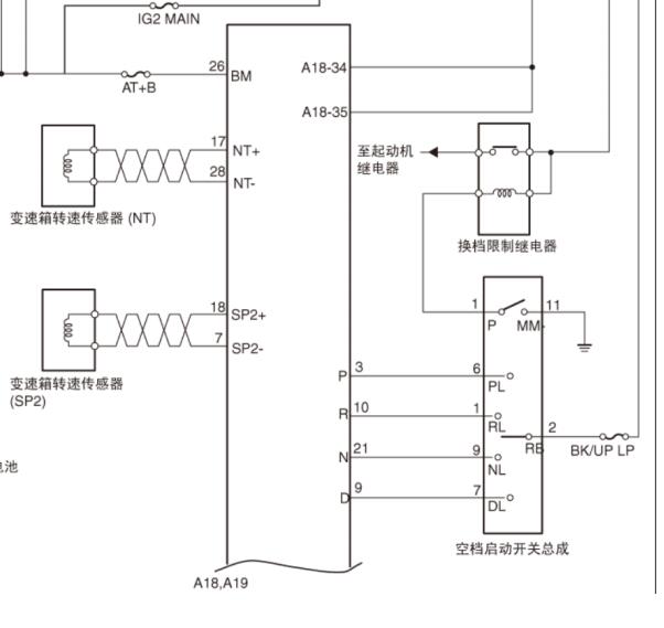 2015年斯巴鲁BRZ空档开关电路图