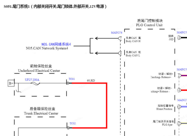 2024年蔚来EC6后备箱电路图和位置资料