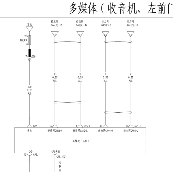 2021年比亚迪E3 多媒体电路图