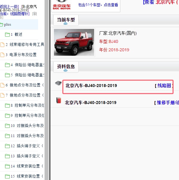 2018-2019年北京BJ40全车电路图