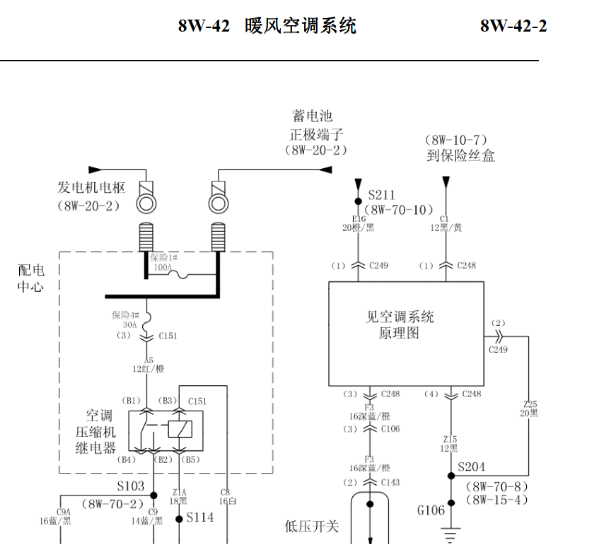 北汽制造勇士空调电路图