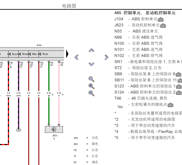 2022年奥迪A4L ABS电路图