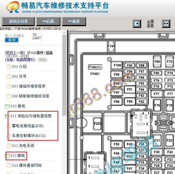 2018年福特猛禽保险丝位置与电路图