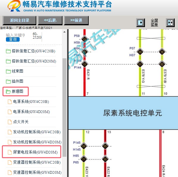 2021年长城汽车风骏7尿素电路图