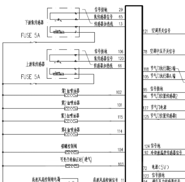 2020年东风风行T5 发动机电路图