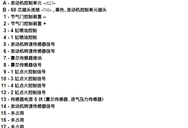 2016年大众POLO CSR发动机针脚