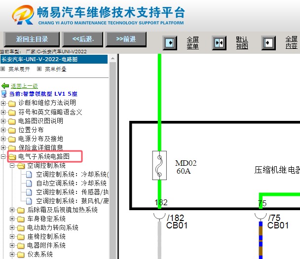 2022年长安UNI-V全车电路图资料