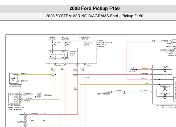 2008年福特猛禽F150空调电路图