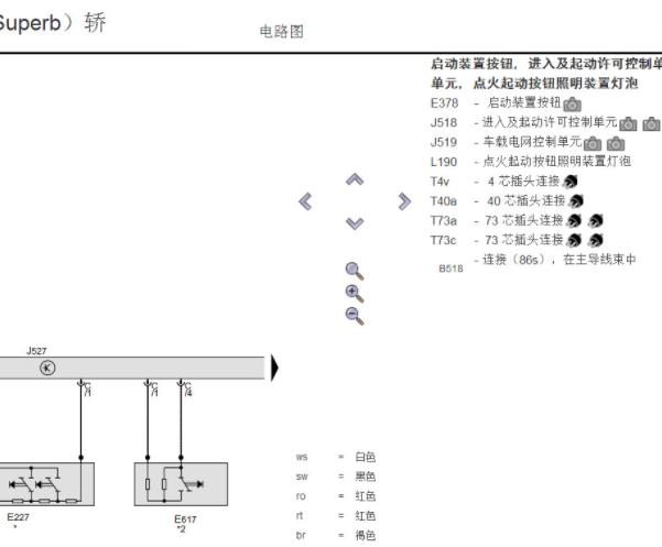 2018年斯柯达速派一键启动电路图和无钥匙控制模块的位置资料