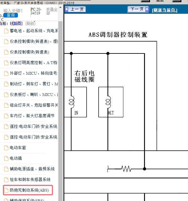 2015-2016年东风本田-思铭（CIIMO）ABS电路图