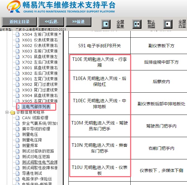 2020年五菱凯捷遥控钥匙感应天线位置