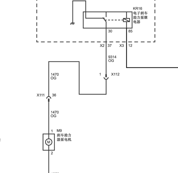 2012年别克GL8刹车辅助泵电路图