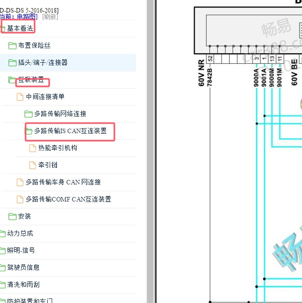 2016-2018年标致雪铁龙DS5网络通讯电路图