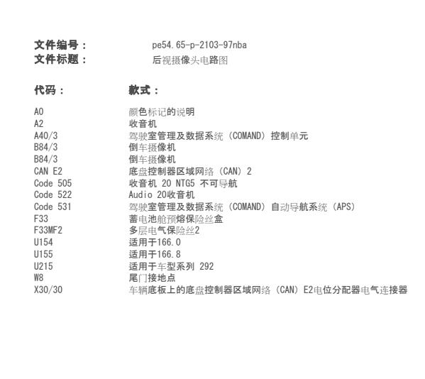 2015年奔驰GLE320后视摄像头电路图