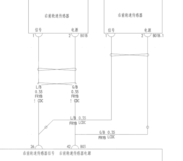 2024年比亚迪唐DMi 右前轮速传感器电路图