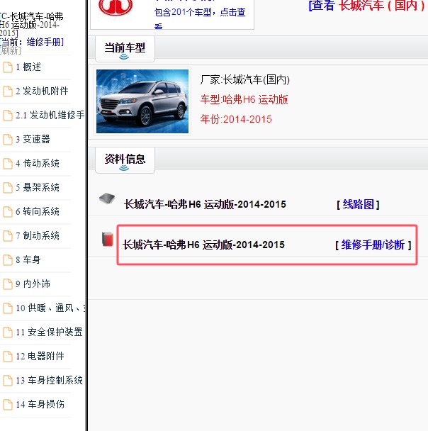 2014-2015年长城哈弗H6运动版全车维修手册
