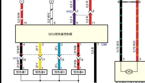 2022年五十铃瑞迈发动机预热电路图资料