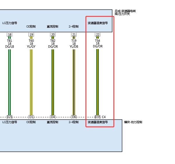 2010年道奇酷威变速箱温度传感器电路图