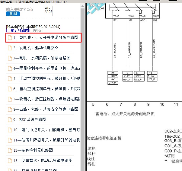 2013年华晨汽车-中华H530电源模块电路图