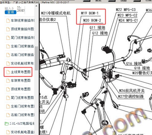 2015年江淮瑞风M3 车身模块位置