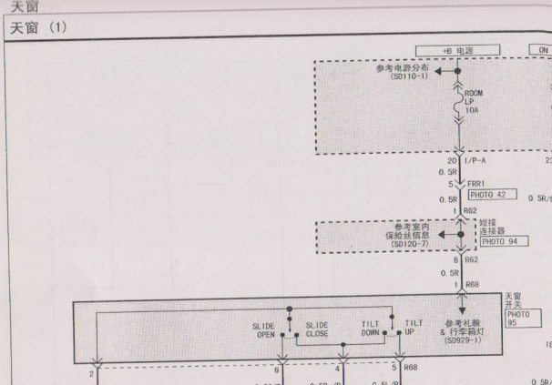 2006年起亚欧菲莱斯天窗电路图和维修手册资料