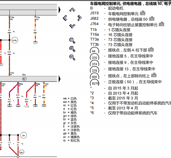 2014年大众朗逸方向锁电路图