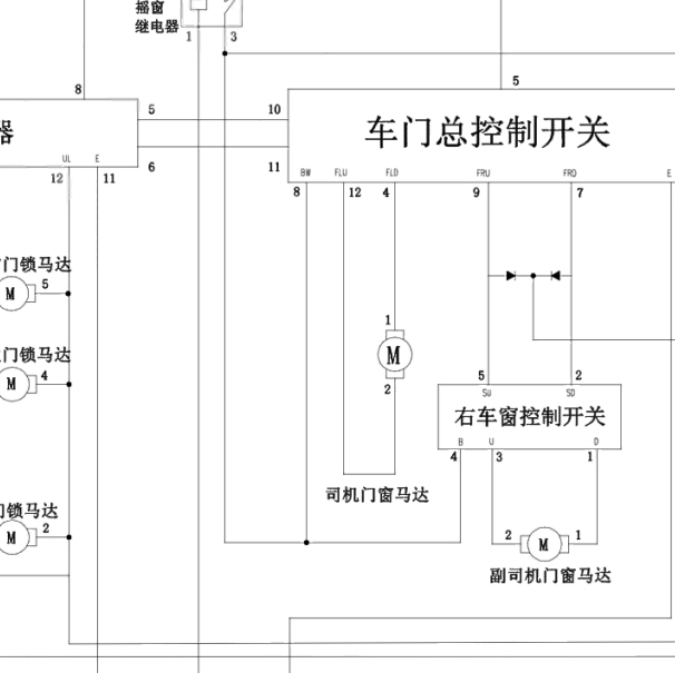 2014年金杯阁瑞斯中控门锁电路