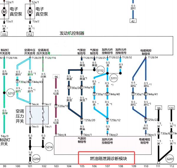 2019年北京汽车绅宝智道 DMTL油箱泄漏诊断模块电路图