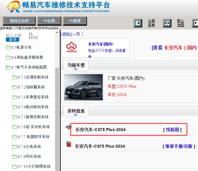 2024年长安CS75 PLUS电路图