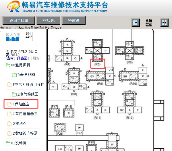2011年马自达3 鼓风机保险丝继电器位置