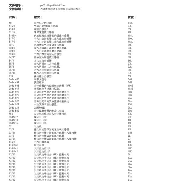 2016年奔驰CLA220发动机电路图