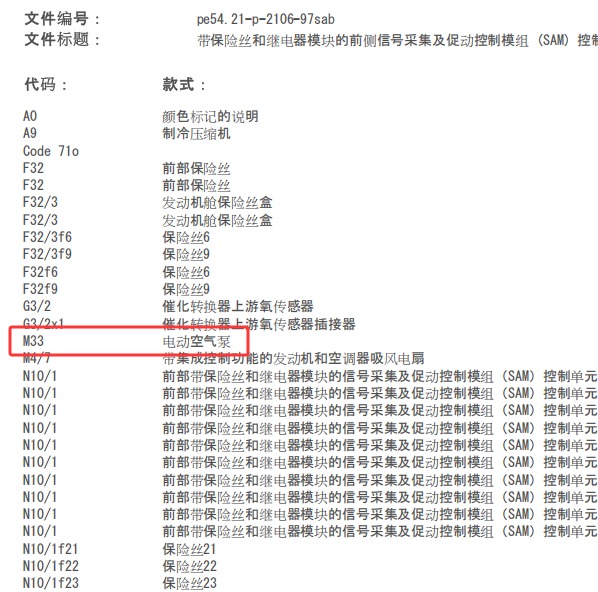 2010年奔驰S300L 二次空气泵电路图和维修手册
