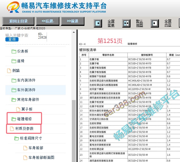 2020年长城炮车身钣金数据资料