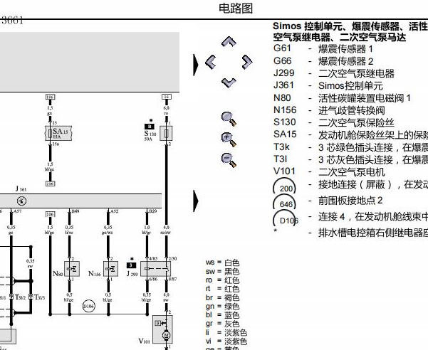 2006年奥迪A6 BDW发动机电路图资料