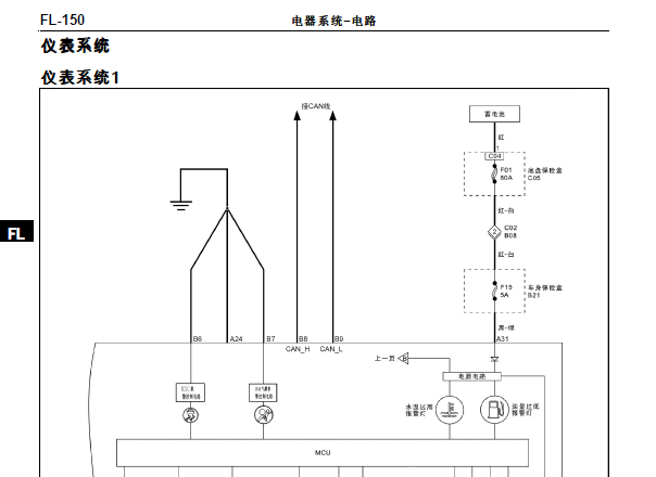 2021年福田祥菱M仪表电路图