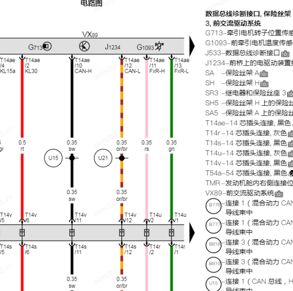 2023年奥迪RS前桥电路图