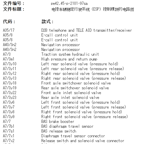 2003年奔驰S350L ABS通讯电路图