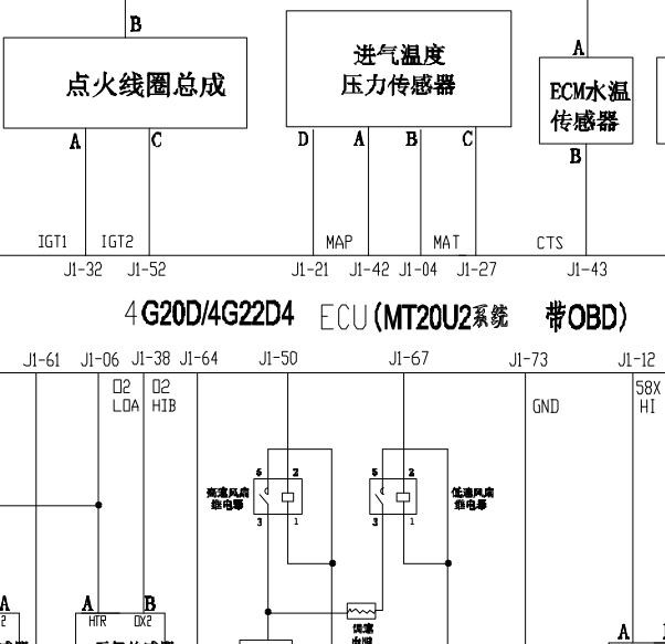 2012年金杯海狮4G20D发动机电路图