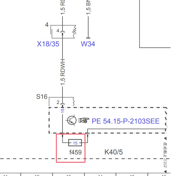 2019年奔驰S320L点烟器保险丝电路图