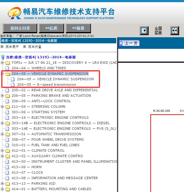 13年路虎发现悬架系统电路图