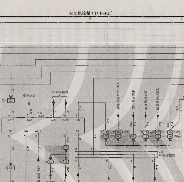 2007年丰田兰德酷路泽1GR发动机电路图
