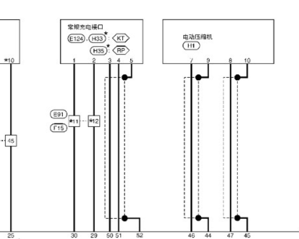 14年启辰晨风高压系统及电动压缩机线路