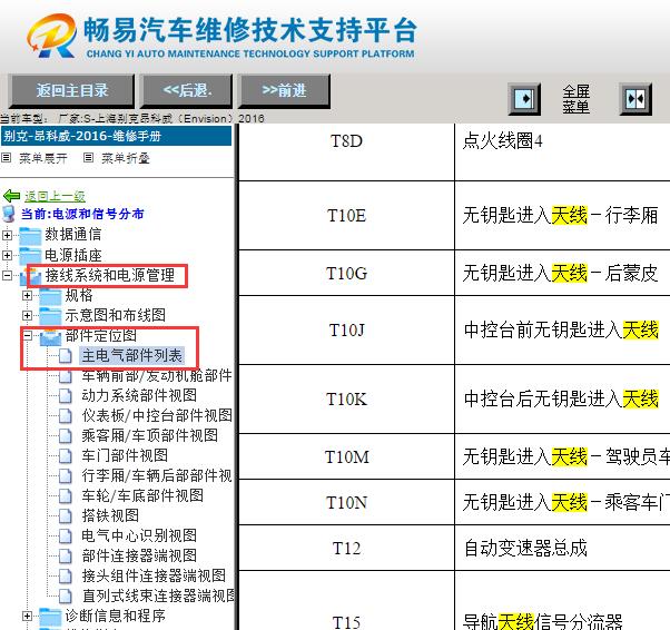 2016年别克昂科威无钥匙天线位置