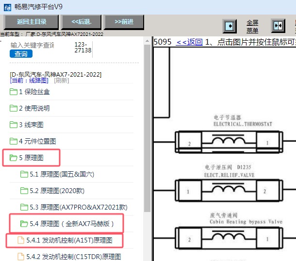 2021-2022年东风风神AX7发动机涡轮增压电磁阀电路图